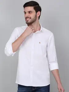 Cantabil Men Spread Collar Solid Cotton Casual Shirt