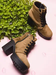 Try Me Women Casual Block-Heeled Regular Boots