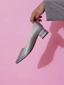 Sherrif Shoes Women Textured PU Party Block Heels Pumps