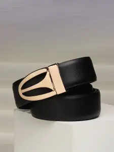 WINSOME DEAL  Men Push Pin Closure Textured Formal Belt