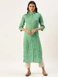 KALINI Printed Mandarin Collar Straight Kurta