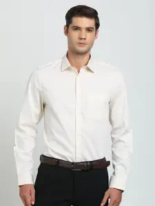 Turtle Men Standard Spread Collar Solid Cotton Slim Fit Formal Shirt