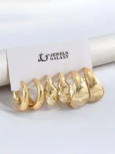 Jewels Galaxy Set Of 3 Contemporary Hoop Earrings