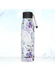 BOROSIL Aquasoul Floral Vacuum Insulated 12hrs Hot & Cold Flask Water Bottle 600ml