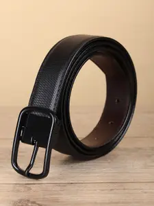WINSOME DEAL Men Tang Closure Textured Formal Belt