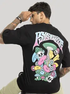 Snitch Men Graphic Printed Cotton Oversized T-shirt