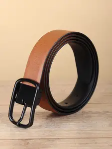 WINSOME DEAL Men Tang Closure Textured Formal Belt