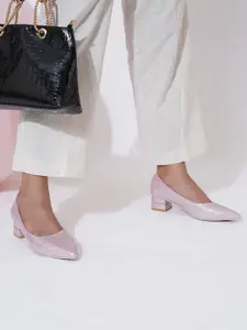 Sherrif Shoes Pointed Toe PU Block Pump