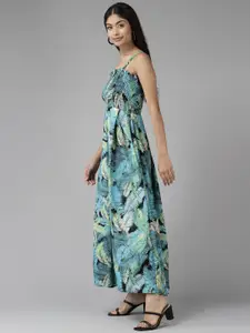 BAESD Tropical Printed Georgette Maxi Dress