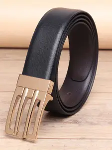 WINSOME DEAL  Men Push Pin Closure Textured Formal Belt