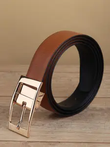 WINSOME DEAL Men Tang Closure Textured Formal Belt