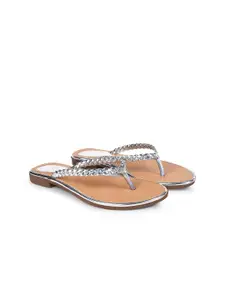 JM Looks Women Embellished  T-Strap Flats