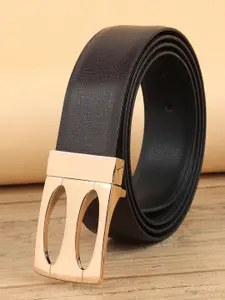 WINSOME DEAL Men Push Pin Closure Textured Formal Belt