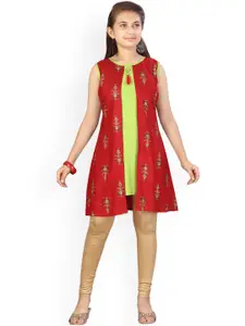 BAESD Girls Ethnic Motifs Printed Cotton A-Line Kurta