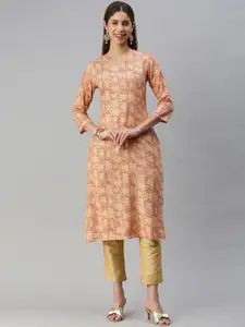 KALINI Ethnic Motifs Printed Straight Kurta