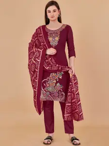 LADY SHOPI Floral Embroidered zari Unstitched Dress Material