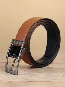 WINSOME DEAL Men Tang Closure Textured Formal Belt