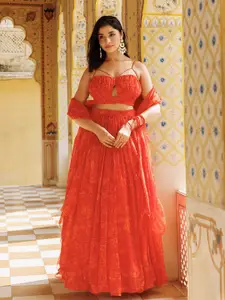 Ragavi Printed Ready to Wear Lehenga & Blouse With Dupatta