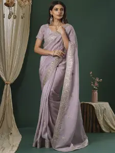 Saree mall Embellished Embroidered Satin Sarees