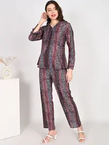 aaivan Printed Top With Trousers Co-Ords