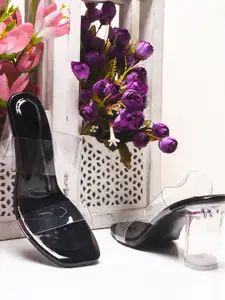 Try Me Open Toe Synthetic Block Heel Sandal