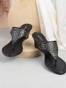 Metro Embellished Open Toe Wedge Heel Sandal