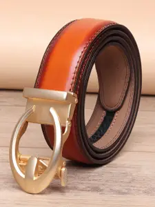 WINSOME DEAL Men Solid Slider Buckle Closure Formal Belt