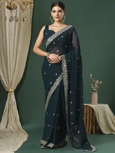 Saree mall Floral Beads and Stones Sarees