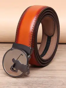 WINSOME DEAL Men Solid Slider Buckle Closure Casual Belt
