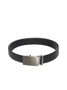 WINSOME DEAL Men Slider Buckle Closure Textured Formal Belt