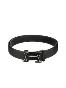 WINSOME DEAL Men Textured Slider Buckle Closure Casual Belt