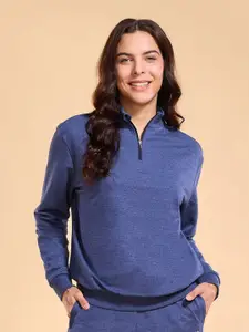 Enamor Relaxed Fit Cotton Rich Fleece Sweatshirt-E904