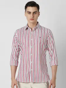 Van Heusen Sport Men Spread Collar Striped Cotton Slim Fit Casual Shirt