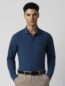 Van Heusen Men Spread Collar Micro Ditsy Printed Slim Fit Formal Shirt