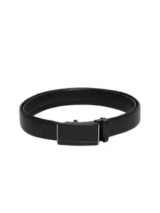 WINSOME DEAL Men Textured Slider Buckle Closure Formal Belt
