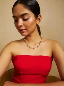 Kushal's Fashion Jewellery Gold-Plated Pearls Necklace