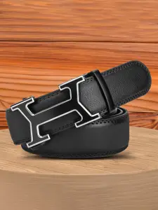 WINSOME DEAL Men Slider Buckle Closure Textured Casual Belt