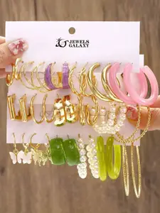 Jewels Galaxy Set Of 18 Contemporary Hoop Earrings