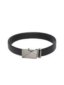 WINSOME DEAL Men Textured Slider Buckle Closure Formal Belt