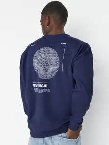 Trendyol Men Typography Printed Round Neck Sweatshirt
