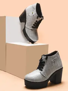 Try Me Women Printed Suede Regular Block Heeled Boots