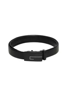 WINSOME DEAL Men Slider Buckle Closure Textured Formal Belt