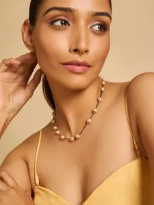 Kushal's Fashion Jewellery Copper Gold-Plated Necklace