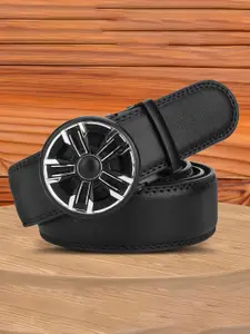 WINSOME DEAL Men Textured Slider Buckle Closure Casual Belt