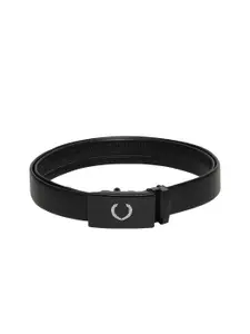 WINSOME DEAL Men Textured Slider Buckle Closure Formal Belt