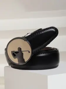 WINSOME DEAL Men Solid Slider Buckle Closure Casual Belt