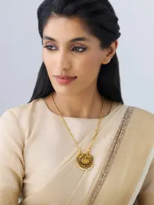 Kushal's Fashion Jewellery Gold Plated Minimal Necklace