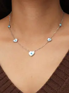 SWASHAA Silver-Plated Stainless Steel Elle Heart Necklace