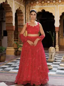 Ragavi Floral Printed Ready to Wear Lehenga & Blouse With Dupatta