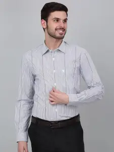 Cantabil Men Spread Collar Striped Cotton Formal Shirt